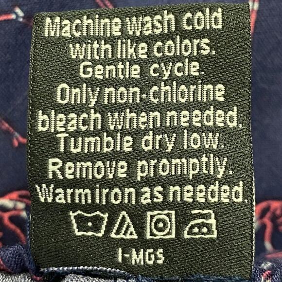 Van Heusen Lux Touch Flamingo Sleepwear Sleep Shorts Men L Navy Pink Pockets NWT - Picture 10 of 10